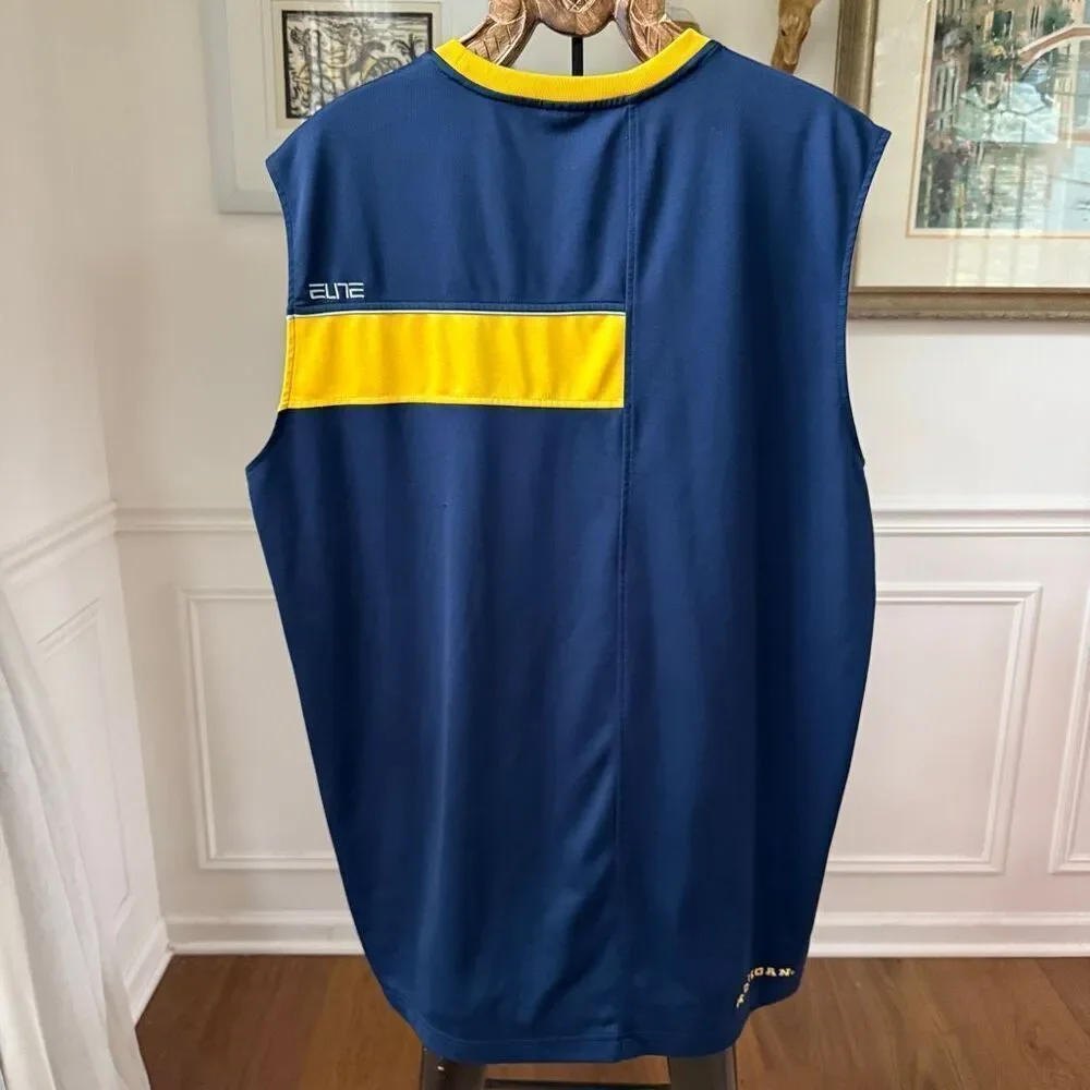 Nike Elite University of Michigan Wolverines Sleeveless Basketball Shirt Jersey